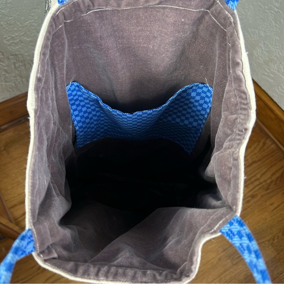 Boho Quilted And Stitched Canvas Art Deco Tote Bag - Picture 13 of 14